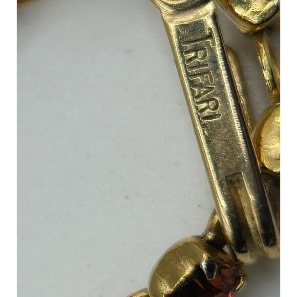 All Signed Trifari Topaz AB Necklace Demi Parure + Bonus Earrings Set - Picture 8 of 9